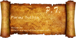 Paray Tullia névjegykártya